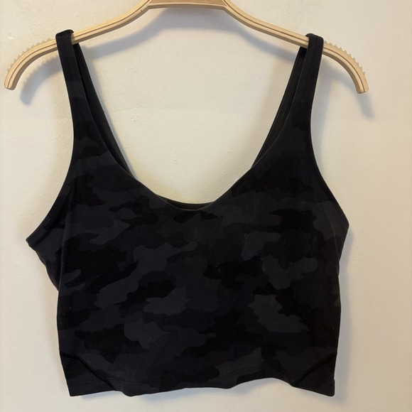 lululemon athletica Tops - Lululemon Align Black Cropped Tank Top 10 Camo - Wash Wear